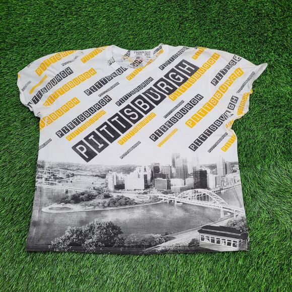 Pittsburgh AOP Shirt Womens XL 23x24 Baggy Cropped - Picture 1 of 10